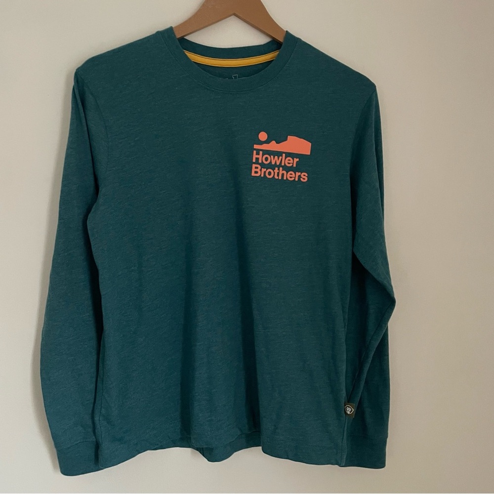 Howler Brothers Arroyo Long Sleeve T-Shirt - Petrol Heather size Small - Picture 3 of 9